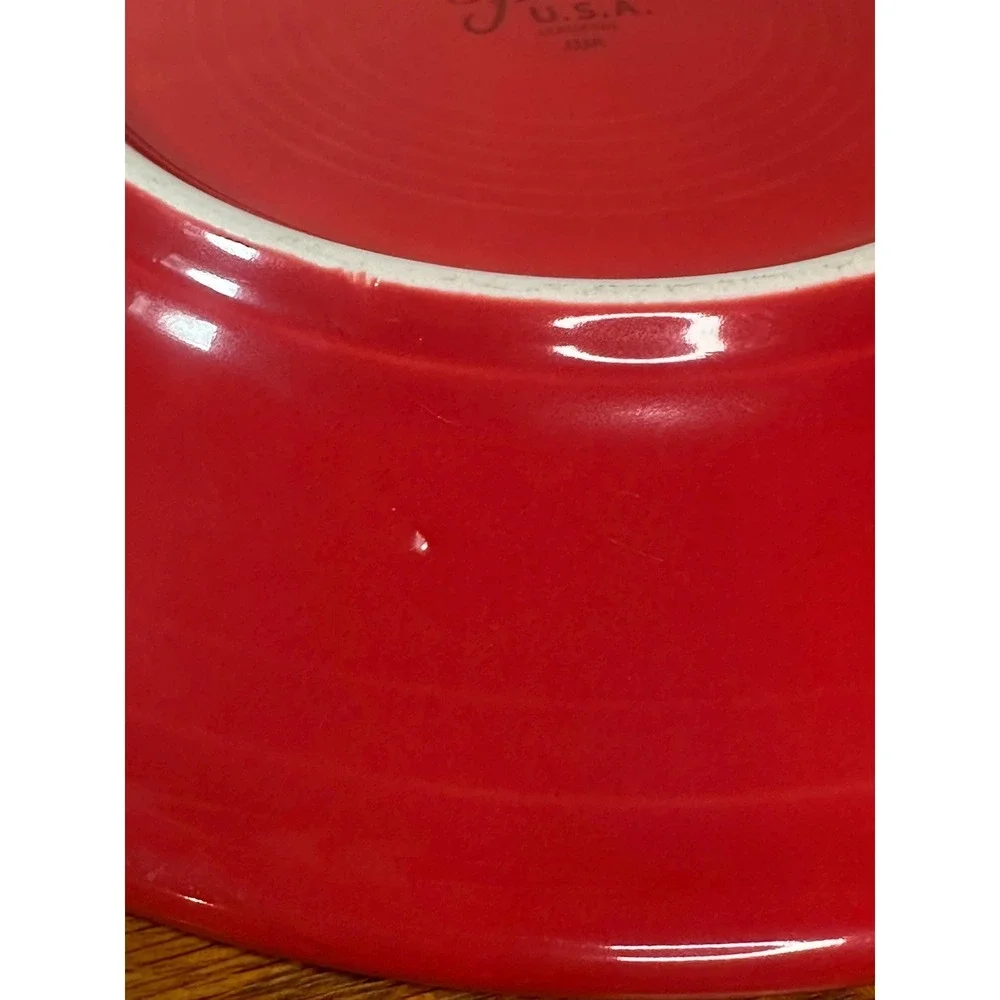 Retired Fiesta Scarlet Red Luncheon Plates Ceramic Homer Laughlin Lead Free